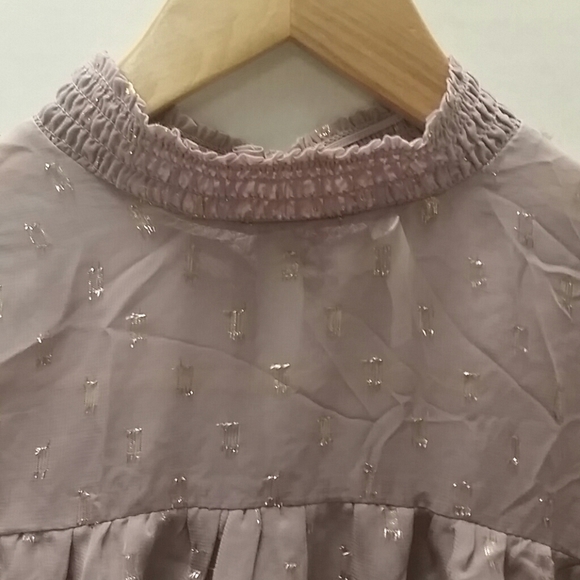 Amethyst and Metallic Gold Sheer Blouse - Picture 3 of 9